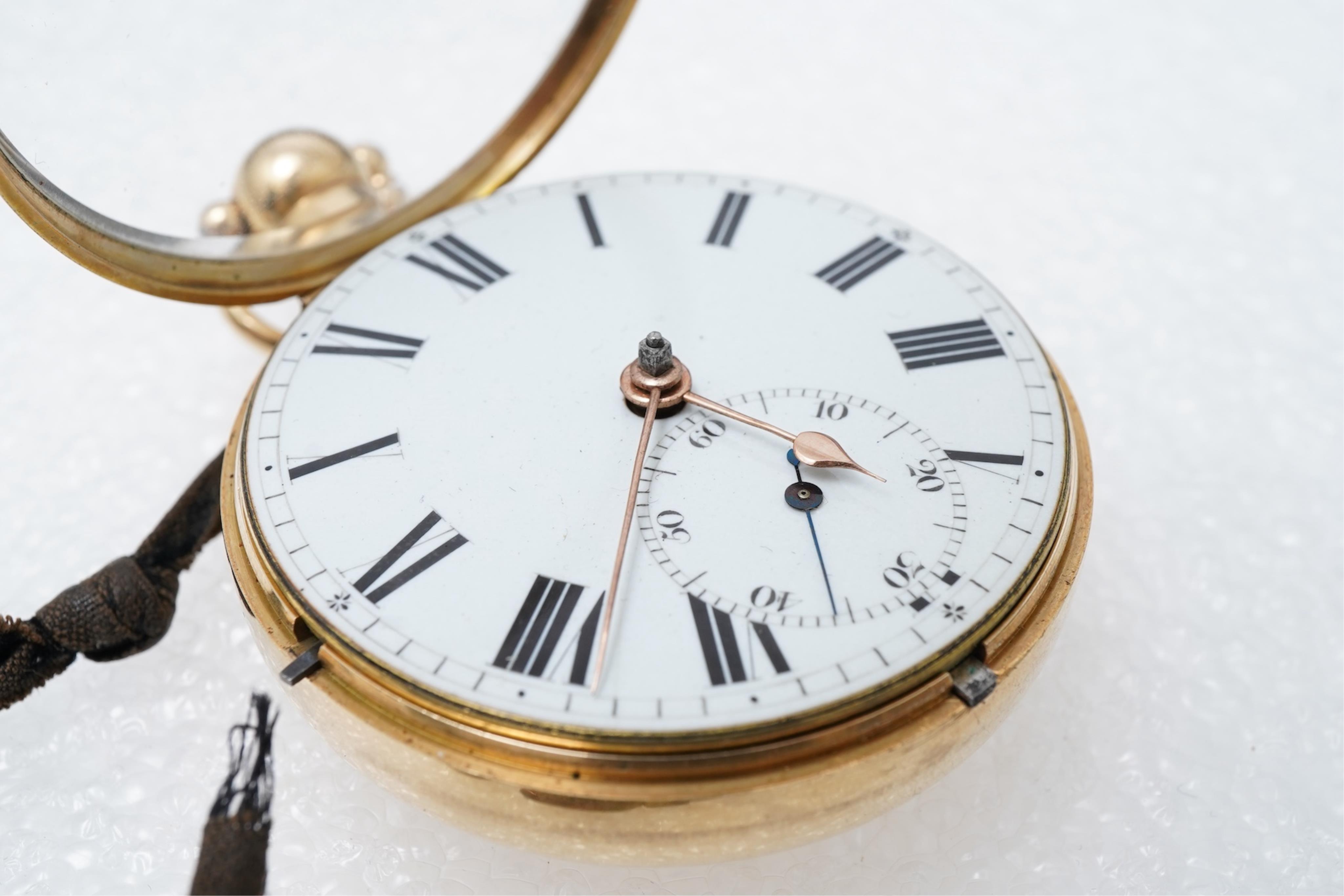 A late George III 18ct gold pair cased open faced keywind single fusee pocket watch by James Glover of Manchester